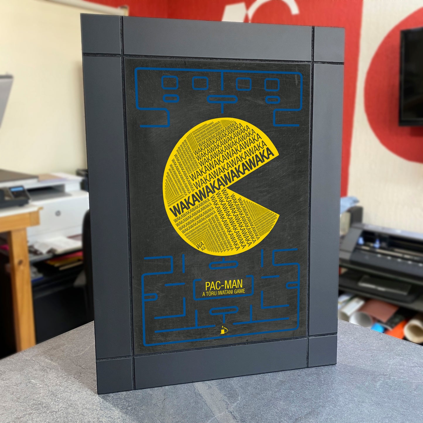 CUADRO DECORATIVO DE MADERA VIDEOJUEGO PAC-MAN RETRO