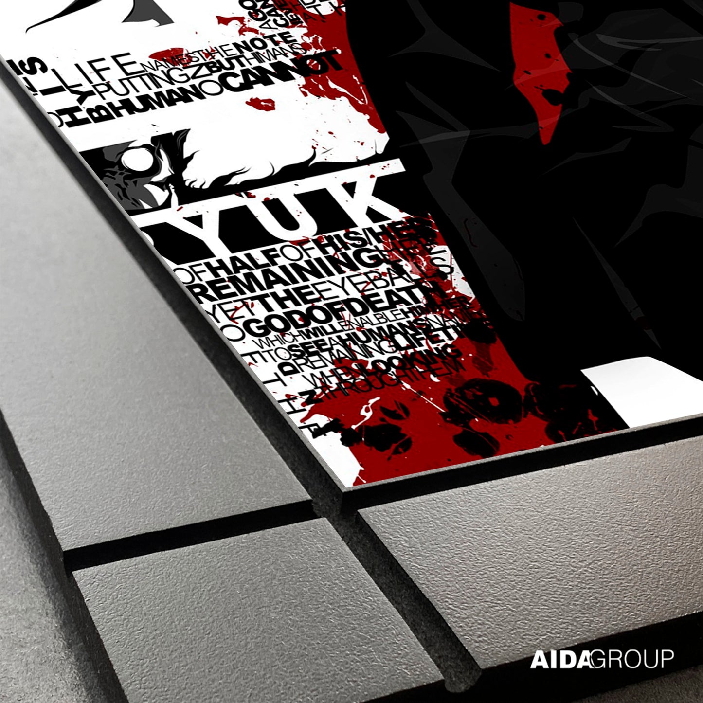 CUADRO DECORATIVO DE MADERA LIGHT YAGAMI CON LETRAS