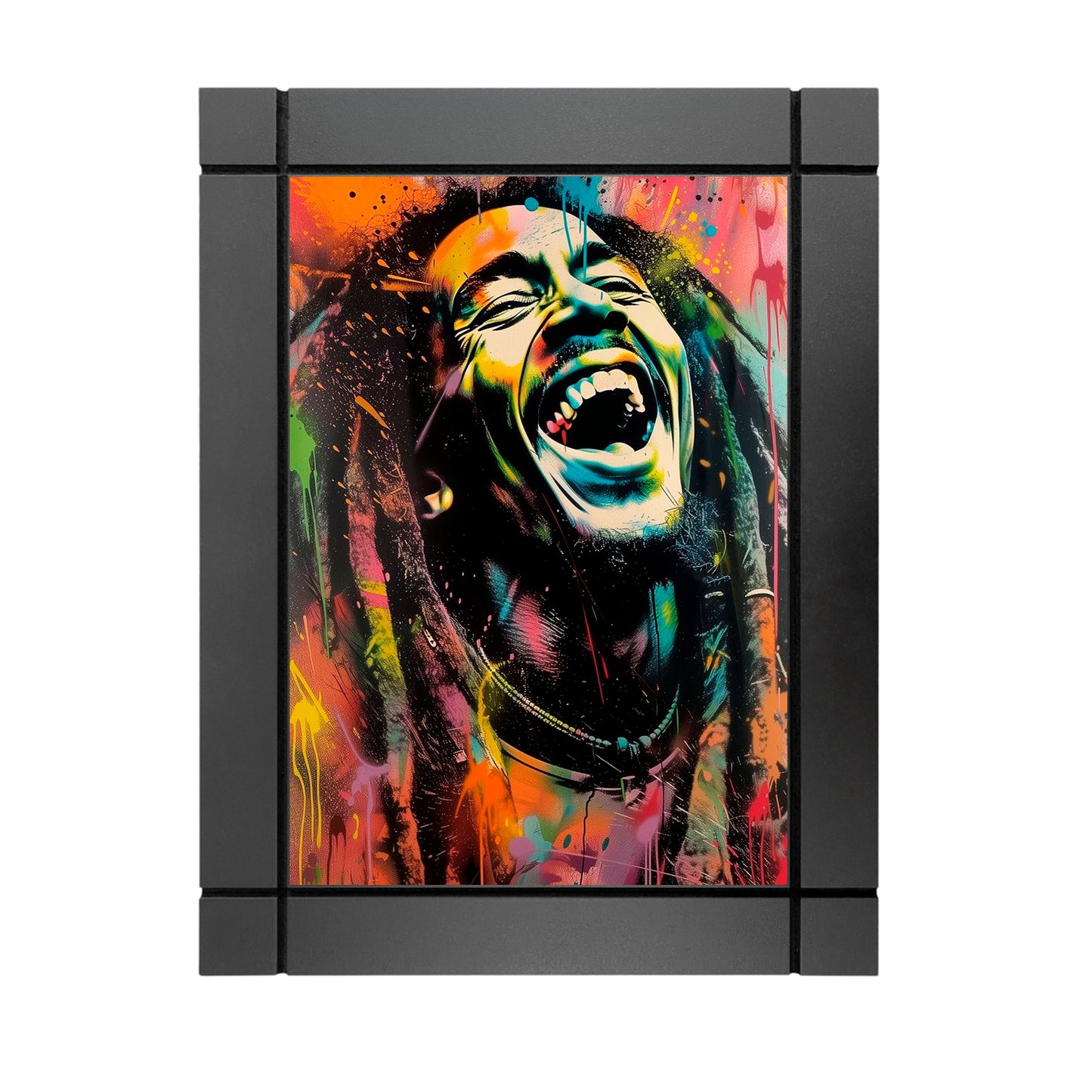 CUADRO DECORATIVO DE MADERA BOB MARLEY REGGAE STREET ART