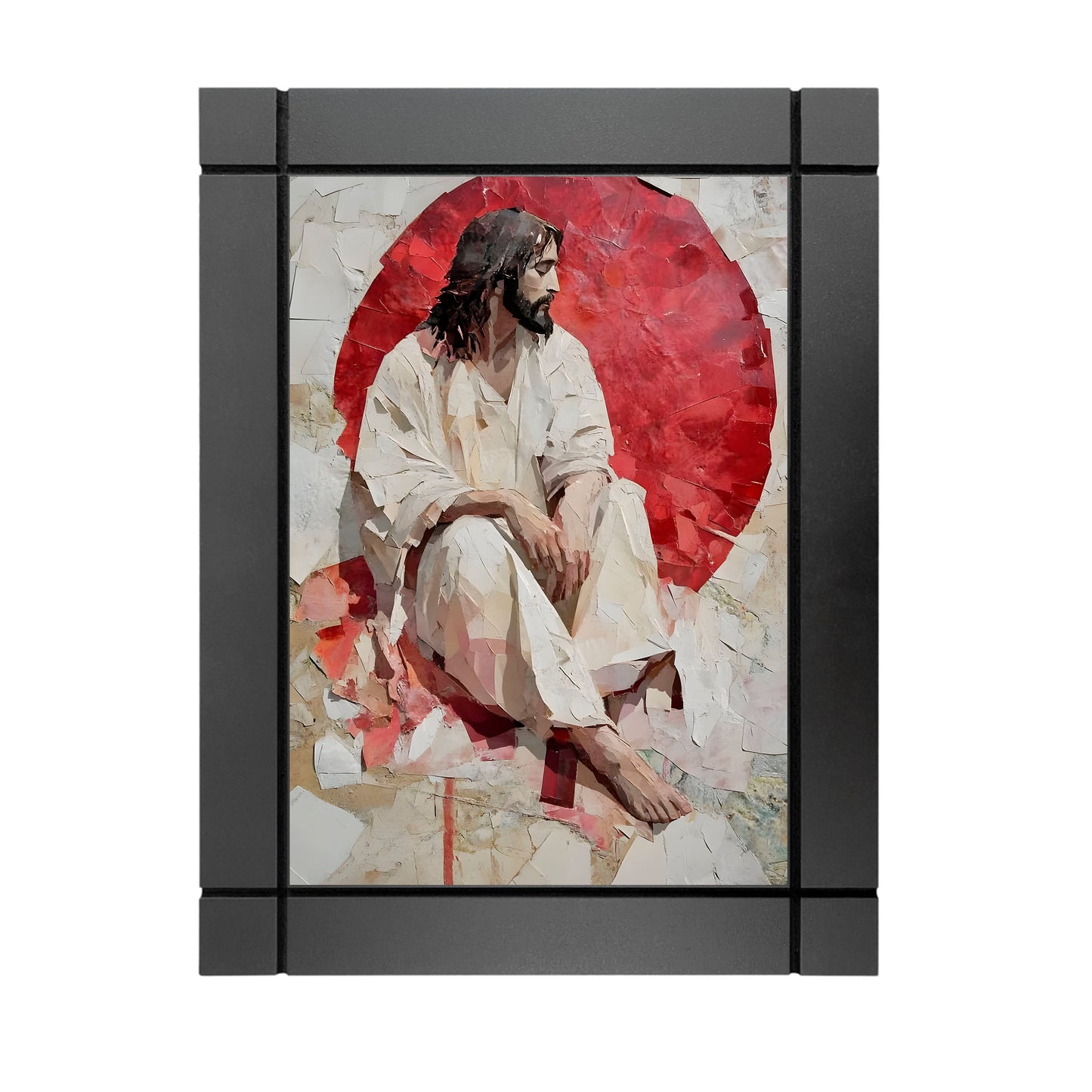 CUADRO DECORATIVO DE MADERA JESUS DIOS TIPO PAPEL ARTE