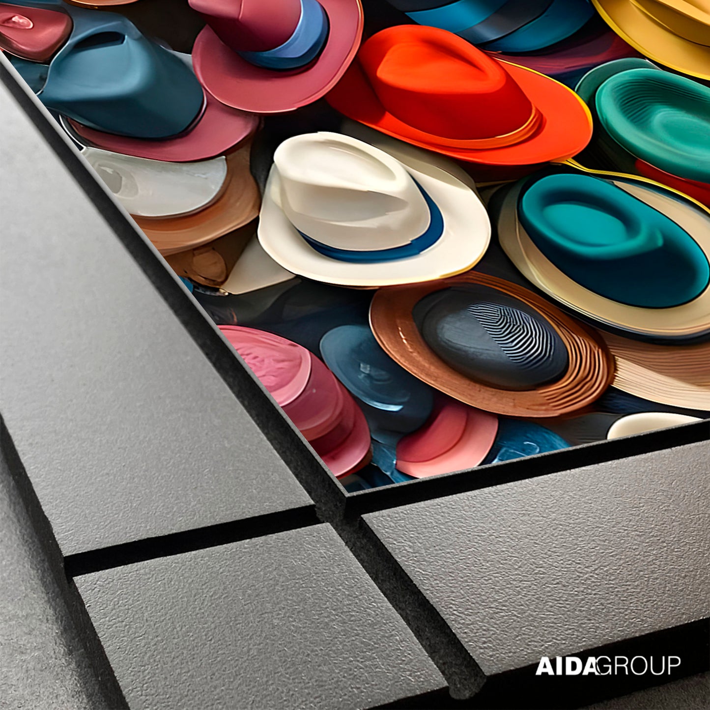CUADRO DECORATIVO DE MADERA ARTE SOMBREROS COLORES