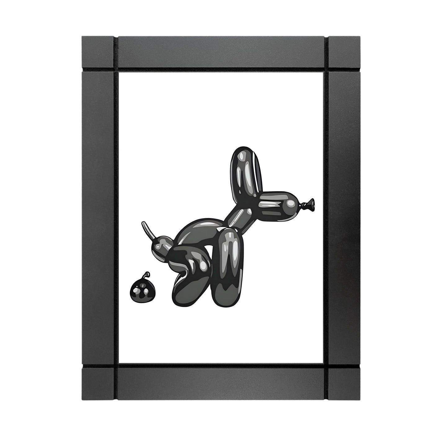CUADRO DECORATIVO DE MADERA PERRO DE GLOBO NEGRO BAÑO