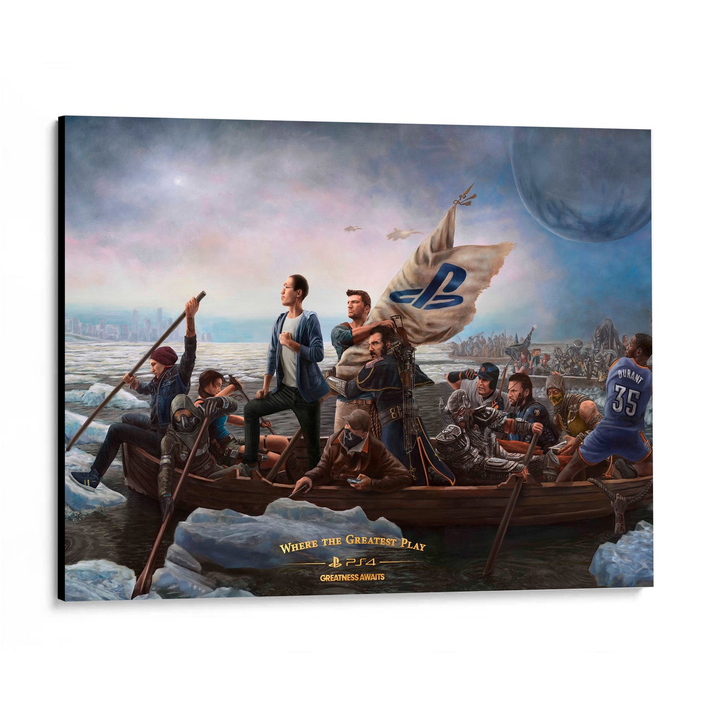 CUADRO DE MADERA SIN MARCO GAMER MASTERPIECE BARCA CON BANDERA