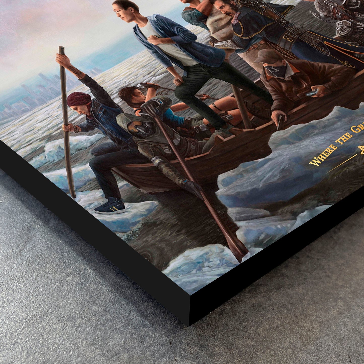 CUADRO DE MADERA SIN MARCO GAMER MASTERPIECE BARCA CON BANDERA