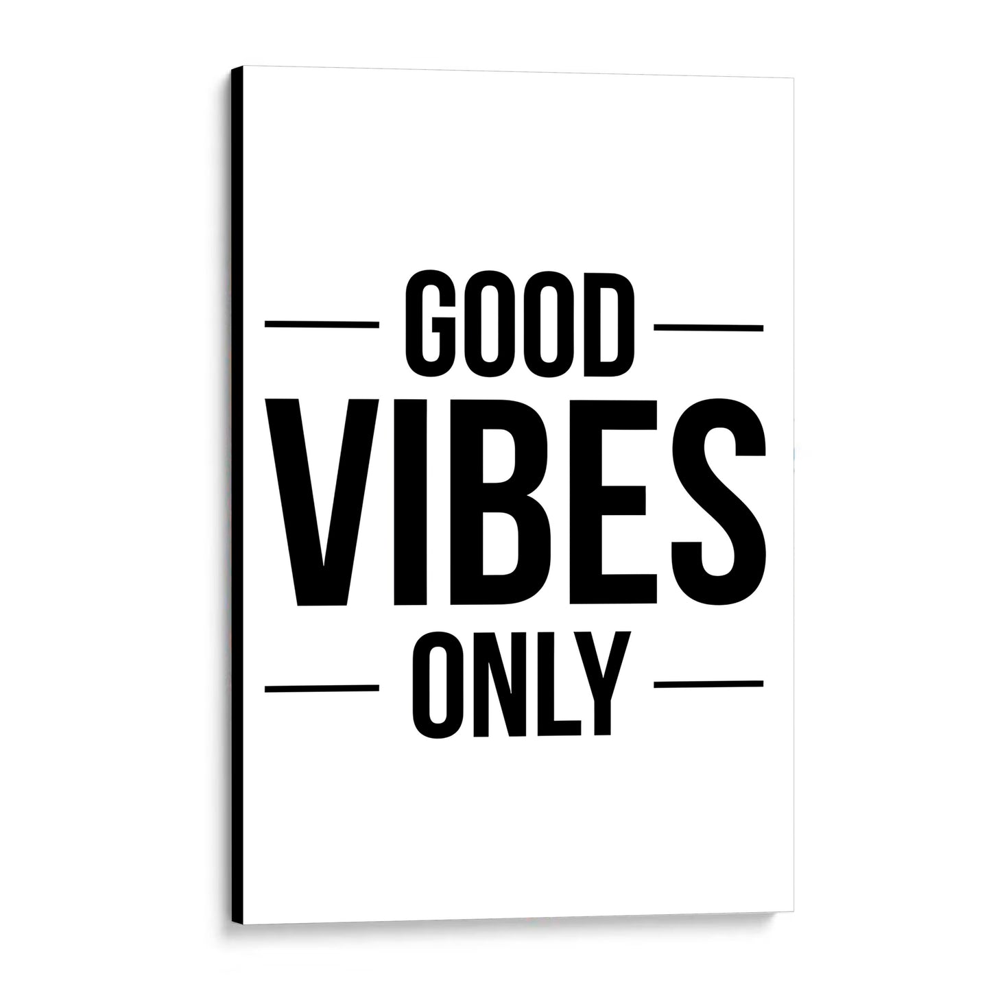 CUADRO DE MADERA SIN MARCO FRASE GOOD VIBES ONLY