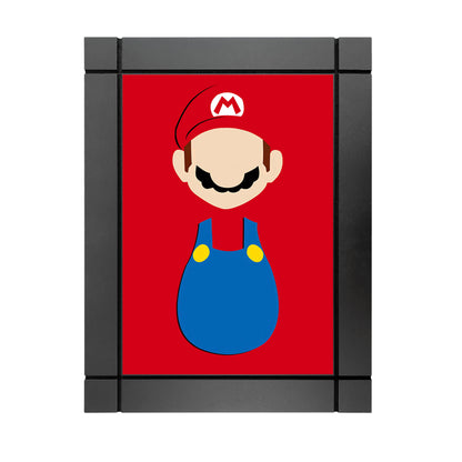 CUADRO DECORATIVO DE MADERA GAMER MARIO SILUETA