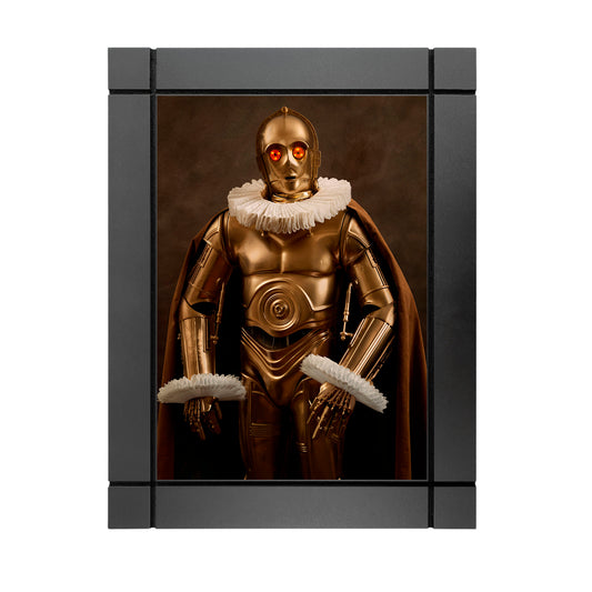 CUADRO DECORATIVO DE MADERA PERSONAJES DE EPOCA DROIDE C3PO