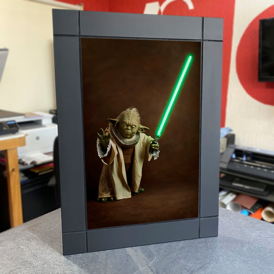 CUADRO DECORATIVO DE MADERA PERSONAJES DE EPOCA YODA
