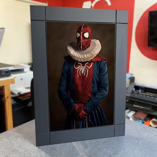 CUADRO DECORATIVO DE MADERA PERSONAJES DE EPOCA SPIDERMAN