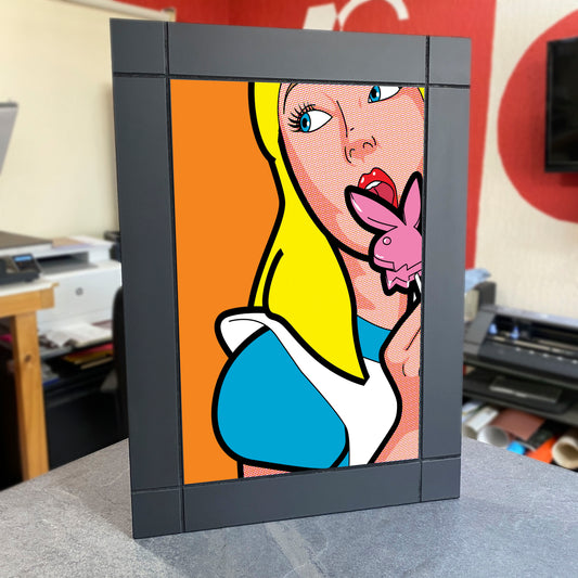 CUADRO DECORATIVO DE MADERA ALICIA PALETA POP ART