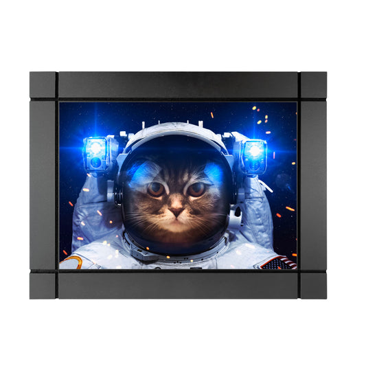 CUADRO DECORATIVO DE MADERA GATO ASTRONAUTA