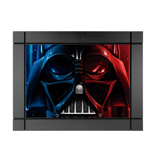 CUADRO DECORATIVO DE MADERA DARTH VADER AZUL Y ROJO