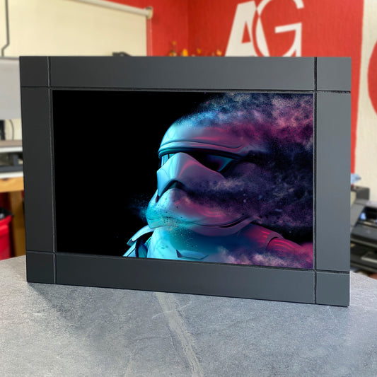 CUADRO DECORATIVO DE MADERA STORMTROOPER HUMO