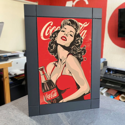 CUADRO DECORATIVO DE MADERA MARILYN MONROE CARTEL COCA