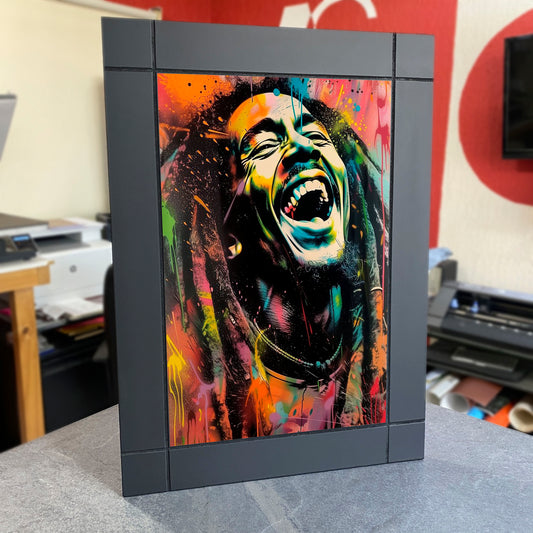 CUADRO DECORATIVO DE MADERA BOB MARLEY REGGAE STREET ART