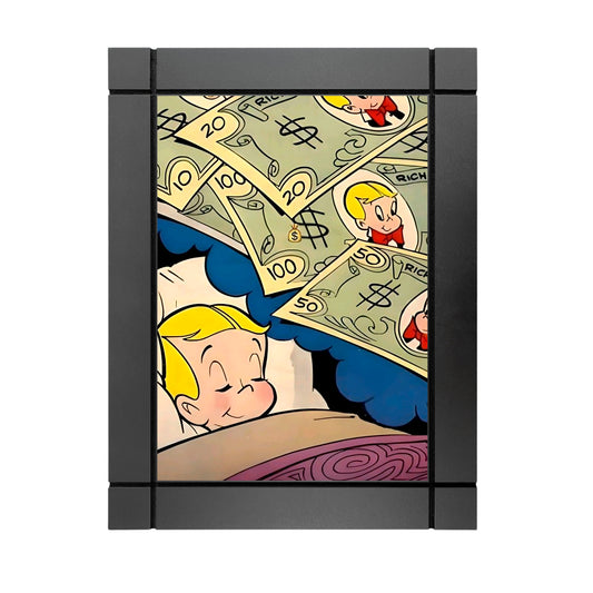 CUADRO DECORATIVO DE MADERA RICKY RICON SOÑANDO DINERO