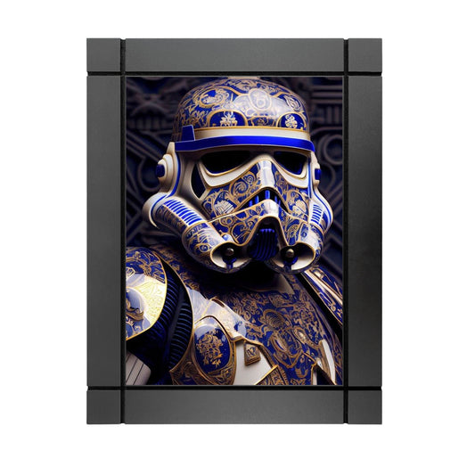 CUADRO DECORATIVO DE MADERA STORMTROOPER TIPO PORCELANA