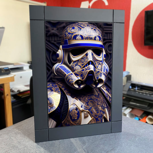 CUADRO DECORATIVO DE MADERA STORMTROOPER TIPO PORCELANA