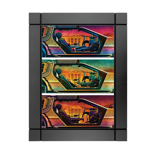CUADRO DECORATIVO DE MADERA DELOREAN ILUSTRACIÓN RETRO VOLVER AL FUTURO