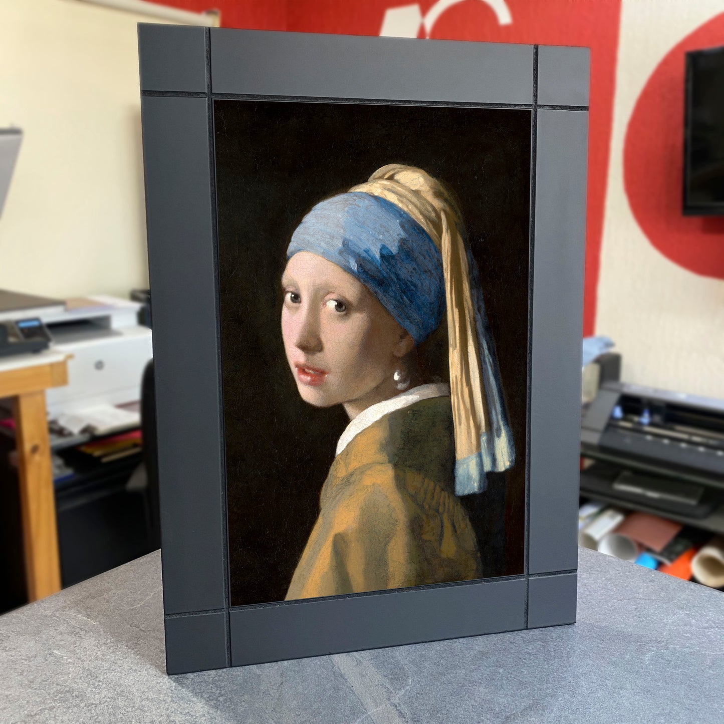 CUADRO DECORATIVO DE MADERA JOHANNES VERMEER LA JOVEN DE LA PERLA