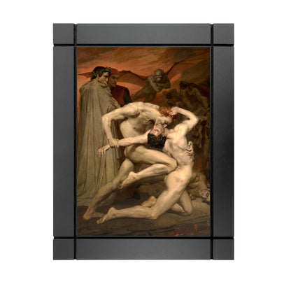 CUADRO DECORATIVO DE MADERA DANTE Y VIRGILIO EN EL INFIERNO DE BOUGUEREAU