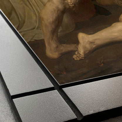 CUADRO DECORATIVO DE MADERA DANTE Y VIRGILIO EN EL INFIERNO DE BOUGUEREAU