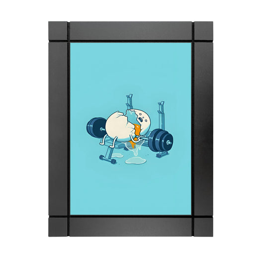 CUADRO DECORATIVO DE MADERA HUEVO ROTO GIMNASIO PRESS PECHO GYM
