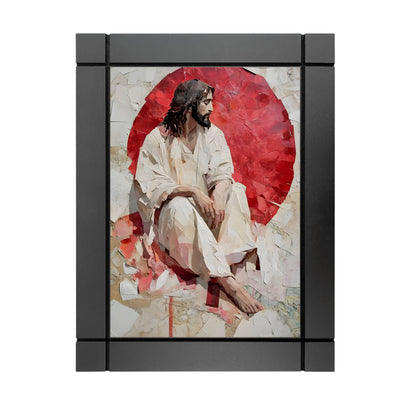 CUADRO DECORATIVO DE MADERA JESUS DIOS TIPO PAPEL ARTE