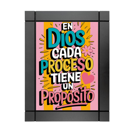 CUADRO DECORATIVO DE MADERA DIOS PROCESO PROPÓSITO