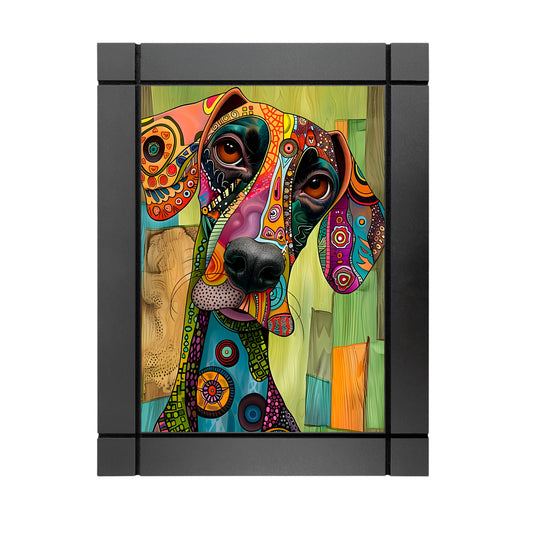 CUADRO DECORATIVO DE MADERA PERRO GRAN DANES POP ART COLORES