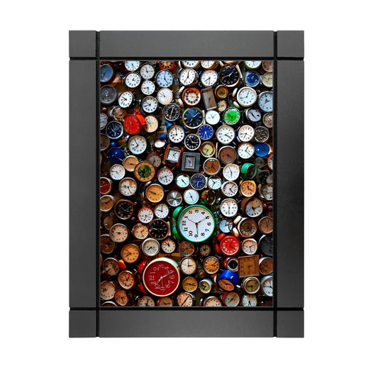 CUADRO DECORATIVO DE MADERA FOTOGRAFIA RELOJES COLORES