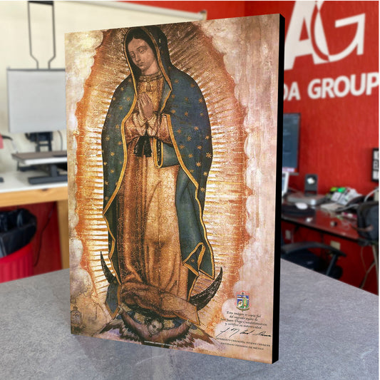 CUADRO DE MADERA SIN MARCO VIRGEN DE GUADALUPE