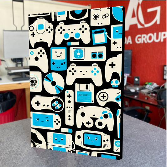 CUADRO DE MADERA SIN MARCO GAMER CONTROLES FELICES