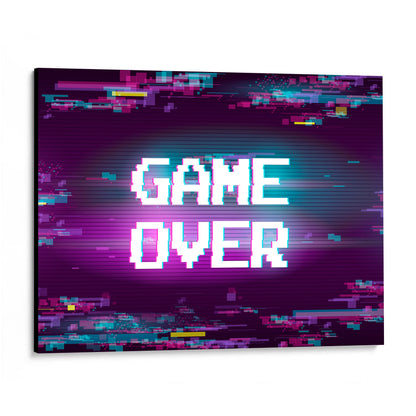 CUADRO DE MADERA SIN MARCO GAME OVER VIDEOJUEGOS