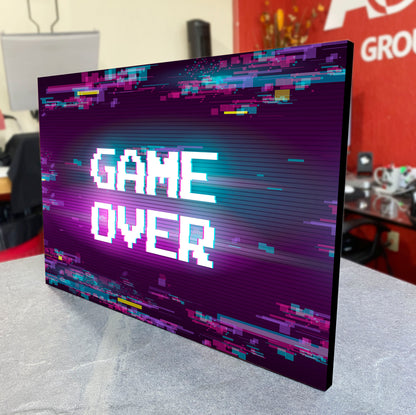 CUADRO DE MADERA SIN MARCO GAME OVER VIDEOJUEGOS