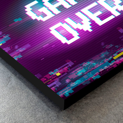 CUADRO DE MADERA SIN MARCO GAME OVER VIDEOJUEGOS