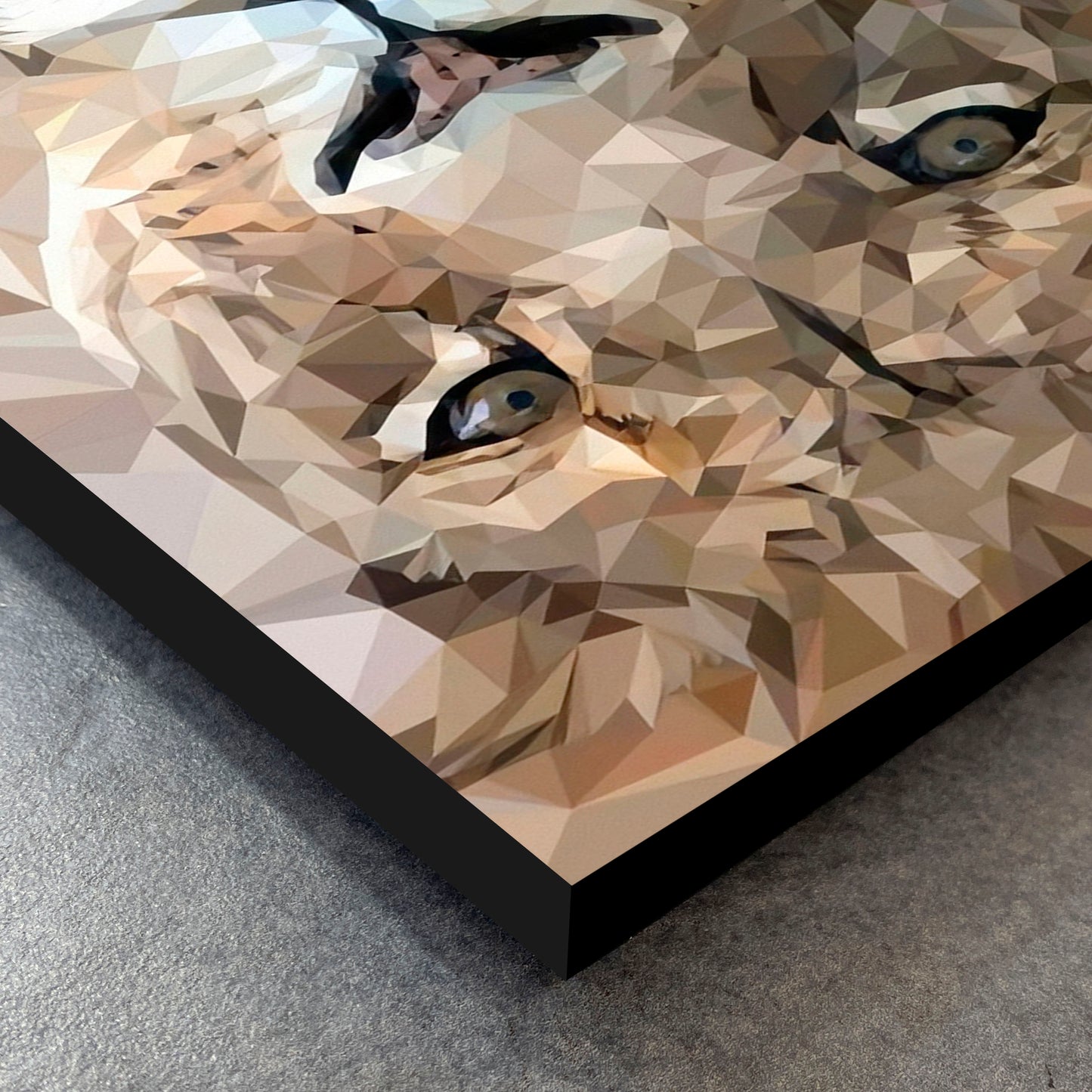 CUADRO DE MADERA SIN MARCO LEÓN GEOMETRICO BEIGE