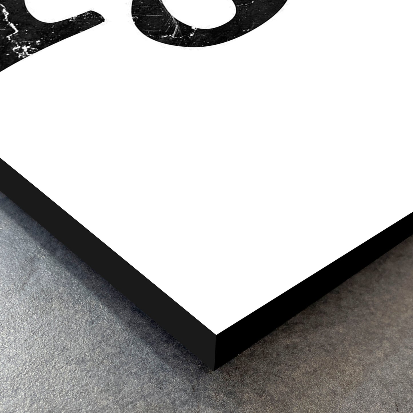 CUADRO DE MADERA SIN MARCO AMPERSAND TIPOGRAFIA MARMOL NEGRO