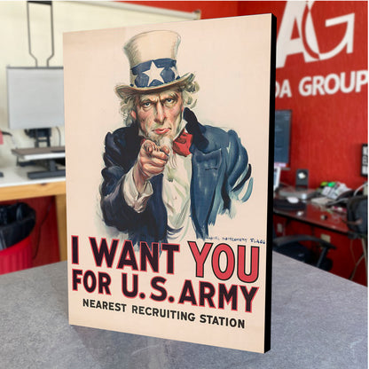 CUADRO DE MADERA SIN MARCO CARTEL U.S. ARMY I WAT YOU