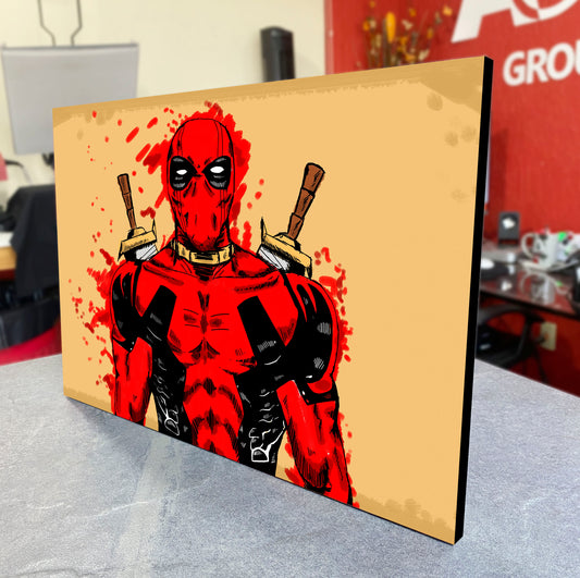 CUADRO DE MADERA SIN MARCO ARTWOORK DE DEAD POOL