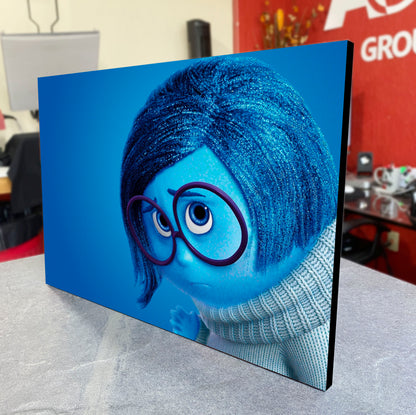 CUADRO DE MADERA SIN MARCO TRISTEZA DE INTENSAMENTE AZUL