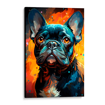 CUADRO DE MADERA SIN MARCO PINTURA COLORES BULLDOG FRANCES