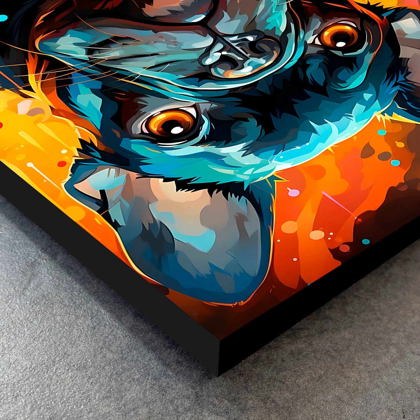 CUADRO DE MADERA SIN MARCO PINTURA COLORES BULLDOG FRANCES