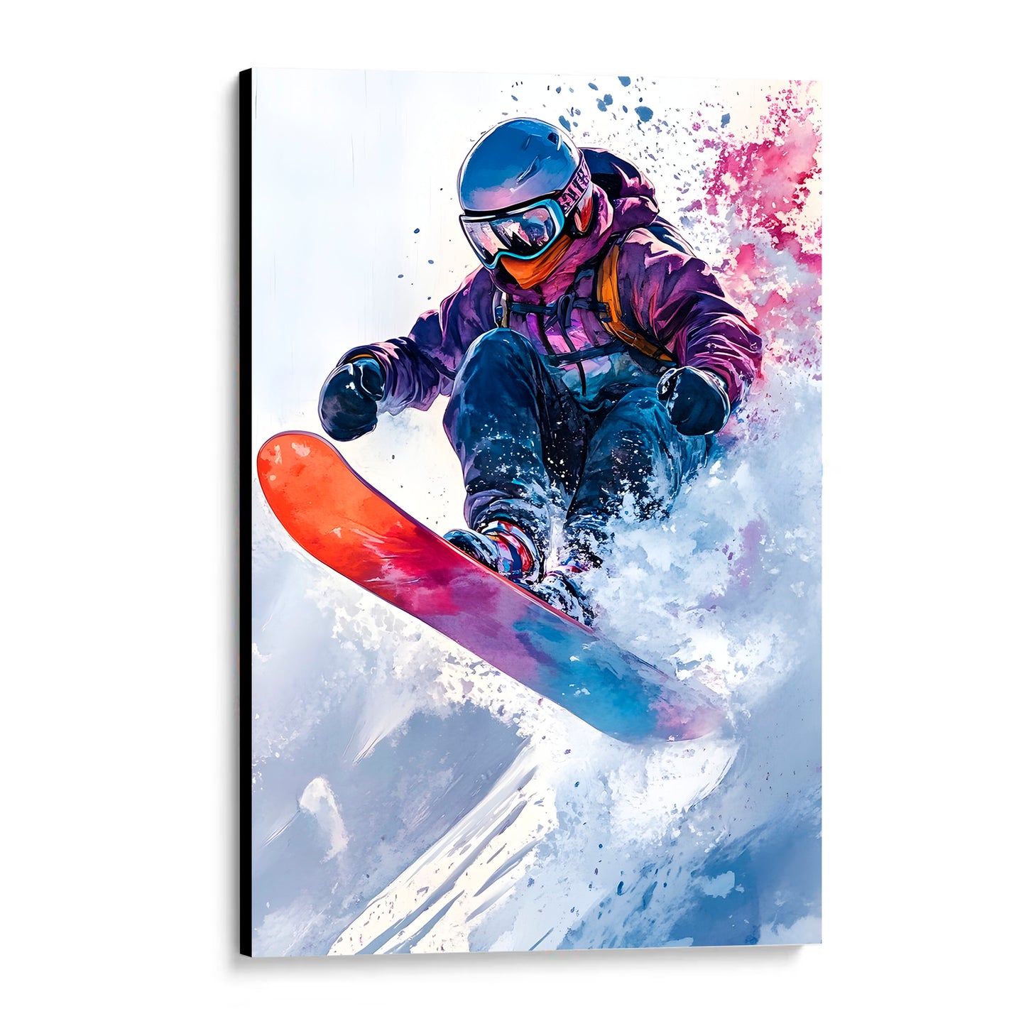 CUADRO DE MADERA SIN MARCO ARTE SNOW BOARD NIEVE COLORES