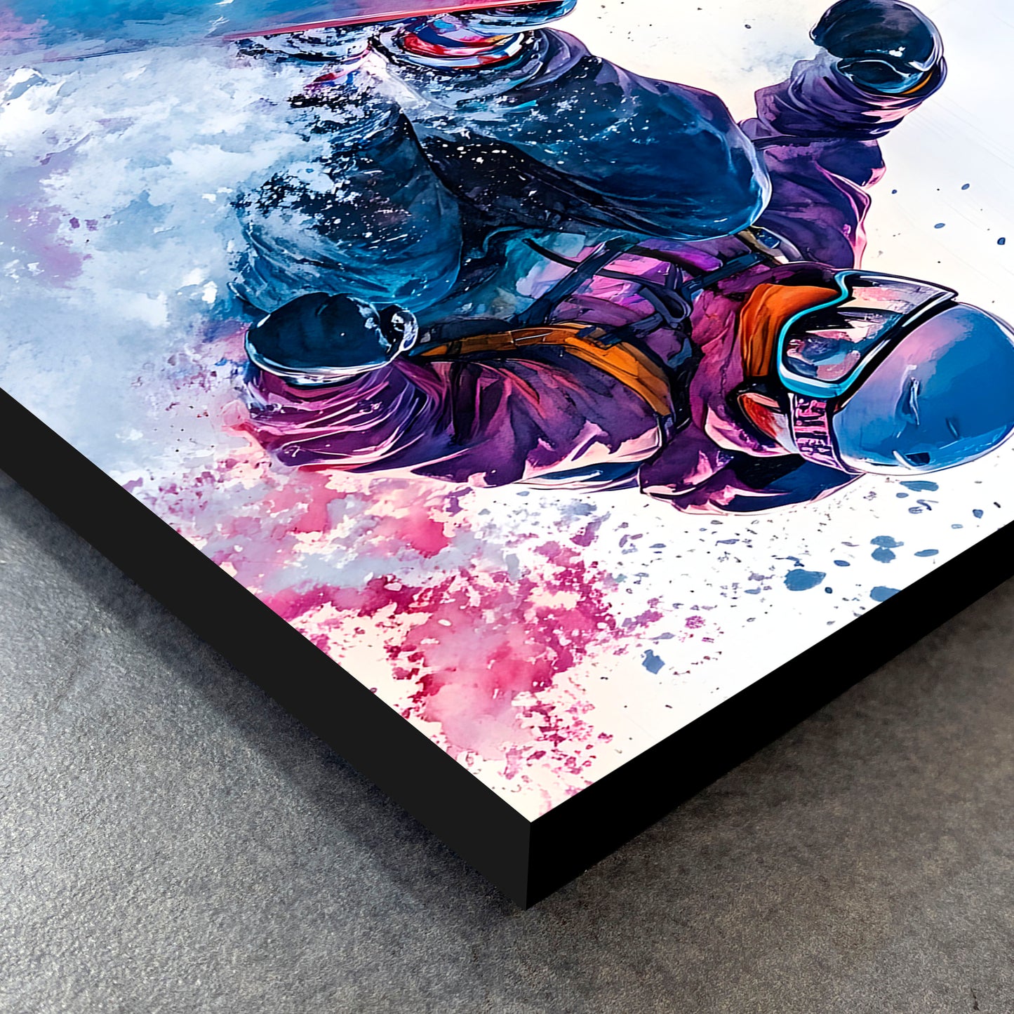 CUADRO DE MADERA SIN MARCO ARTE SNOW BOARD NIEVE COLORES