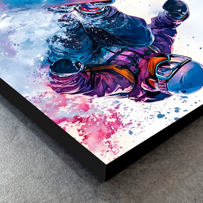 CUADRO DE MADERA SIN MARCO ARTE SNOW BOARD NIEVE COLORES