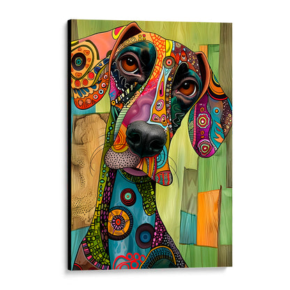 CUADRO DE MADERA SIN MARCO PERRO GRAN DANES POP ART COLORES