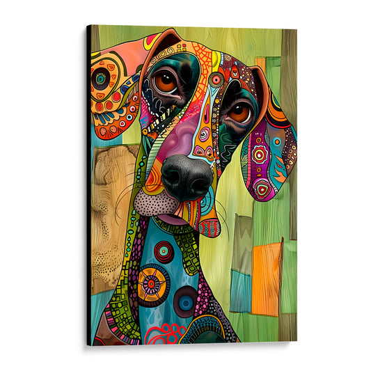 CUADRO DE MADERA SIN MARCO PERRO GRAN DANES POP ART COLORES