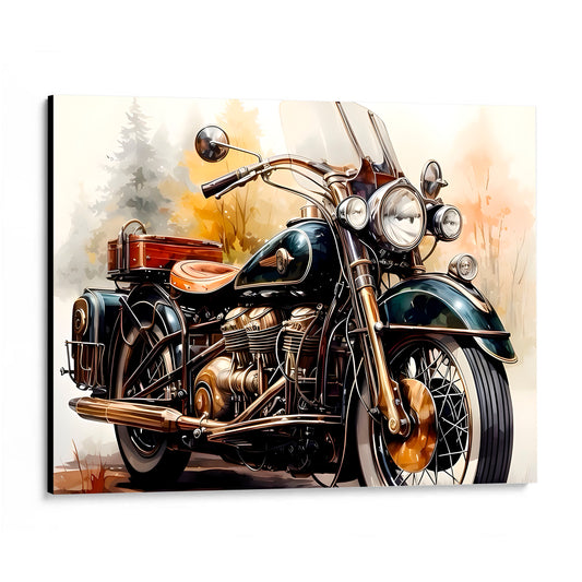CUADRO DE MADERA SIN MARCO MOTOCICLETA CHOPPER ANTIGUA