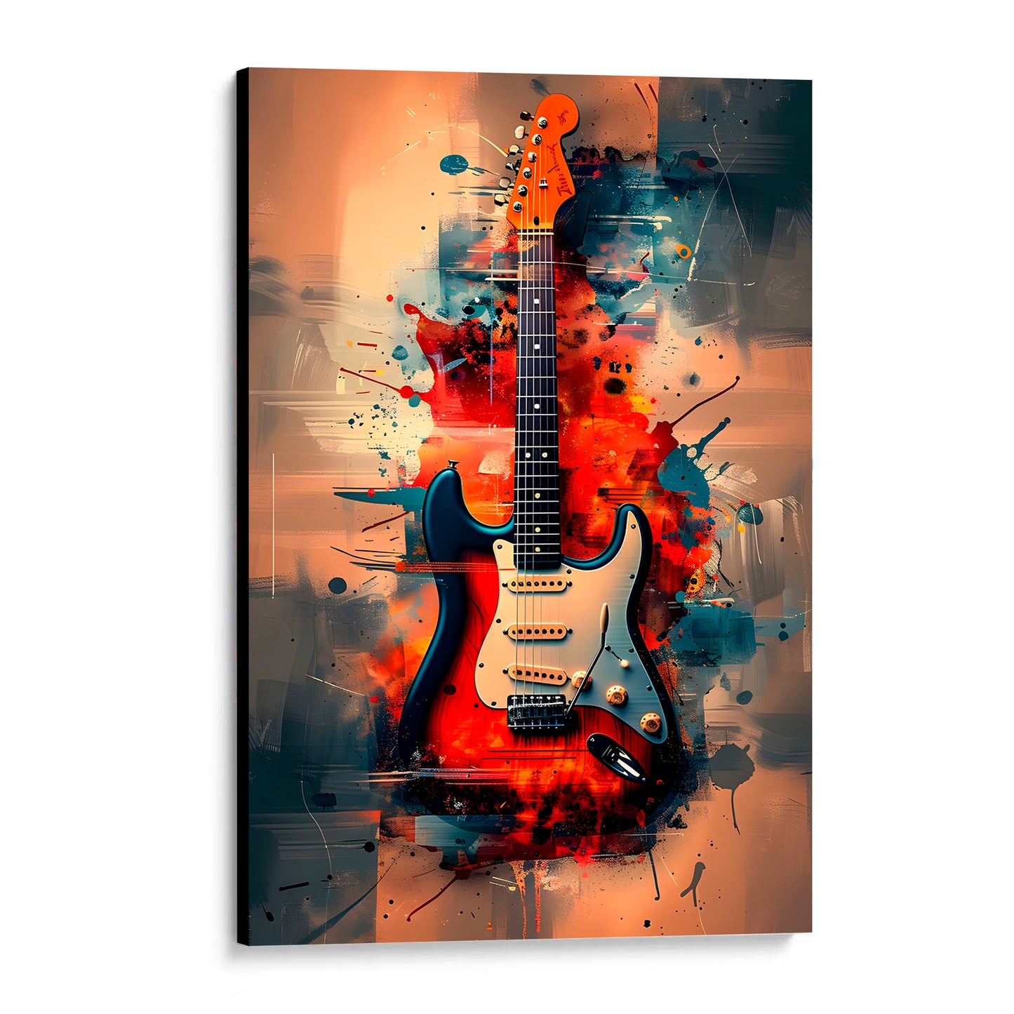 CUADRO DE MADERA SIN MARCO GUITARRA ELECTRICA ARTE PINTURA